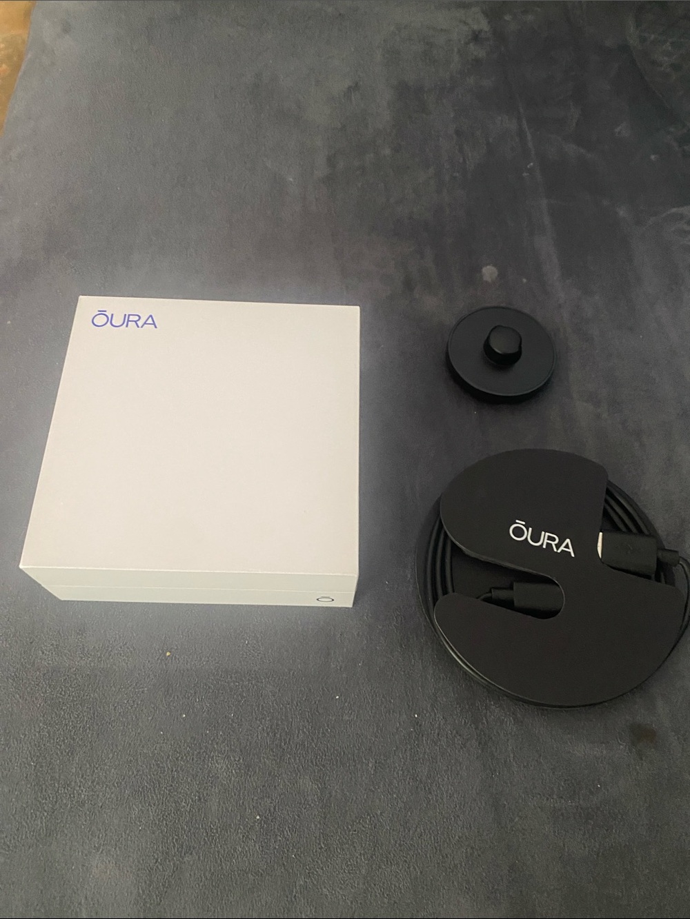 Oura Black Charging Dock with White Logo. For size 6 rings. Ring not included.